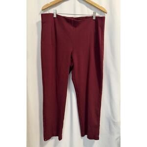 Chicos | Women’s Juliet Ankle Pants So Slimming Burgundy Stretch -Size 2.5 ( 14)